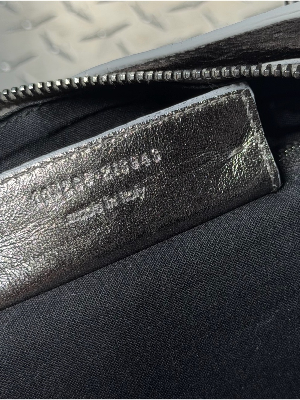 Balenciaga Pewter Metallic Leather First City Moto Bag in Grey - Picture 11 of 12